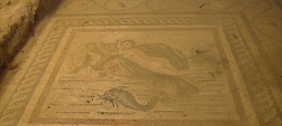 Kidnapping of Europe floor mosaic - Ancient market - Kos
