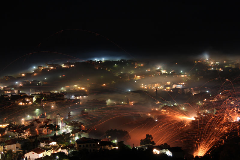 Easter Rocket War in Vrondados village